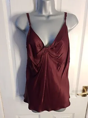 Maroon/purple Satin Feel Top New Size 18 • £5