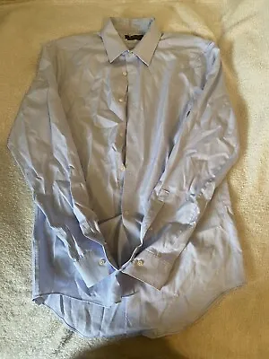 Calvin Klein Men's Long Sleeve Button Down Shirt Light Blue Size 15 Slim Fit • $19.99