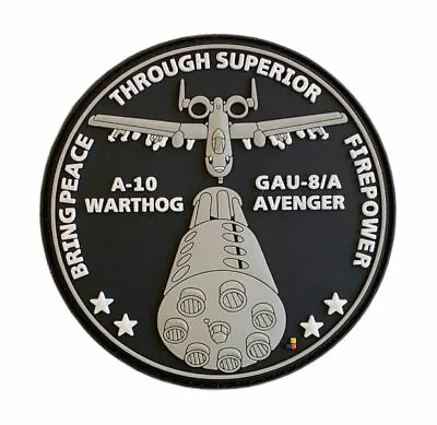 Air Force A-10 Warthog Peace Through Superior Firepower Patch [PVC Rubber-W7] • $8.99