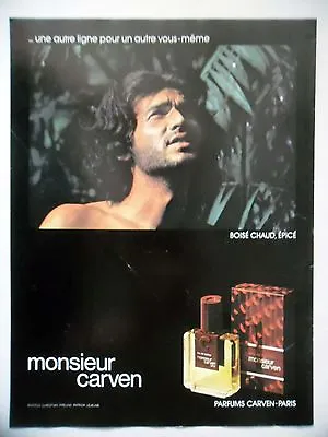 ADVERTISING: MONSIEUR CARVEN 1978 Perfume • $3.21