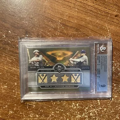 BABE RUTH Topps  Sterling 2010 /25 - Bat Relic - BGS 9 • $207.50