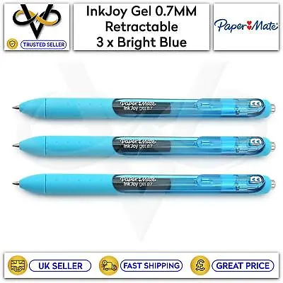 3 X Paper Mate InkJoy Gel Retractable 0.7MM Assorted Colours School/Work • £2.95