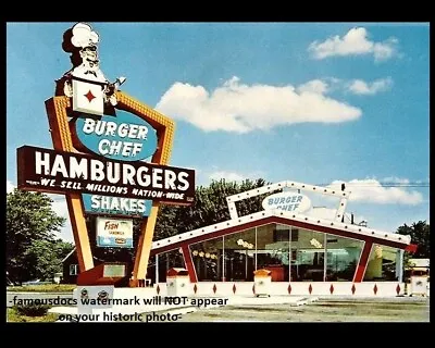 Burger Chef Diner PHOTO Vintage Restaurant Ad Sign Burger Joint 1960s • $5.68