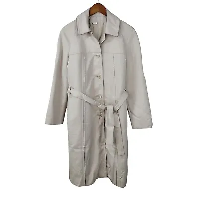 Vintage 60/70s Trench Coat Size Small Long Light Duster Detective Belted Womens • $25.07