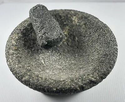 Molcajete / Tejolote Authentic Mexican Stone Mortar Pestle Grinder Bowl Vintage • $43.87