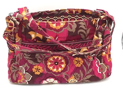 Vera Bradley 'Carnaby' Pink Brown Stephanie Pleated Shoulder Bag • $19.99