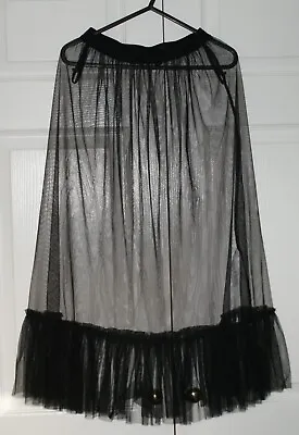 Black Mesh Skirt Or Petticoat Size 10 New Goth Occult Style New Look • £6.99