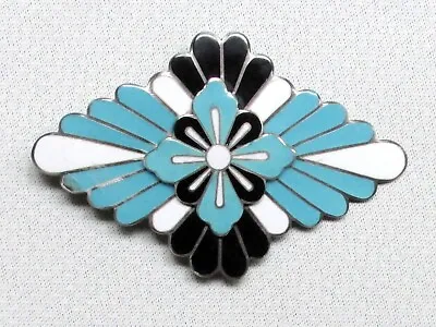 Vt Sterling Silver Blue Black White Enamel Brooch MARGOT De TAXCO 5604 Sign 311j • $215.95