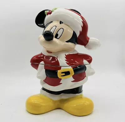 Disney Mickey Mouse Santa Claus Christmas Ceramic Cookie Jar Canister NEW 2021 • $45