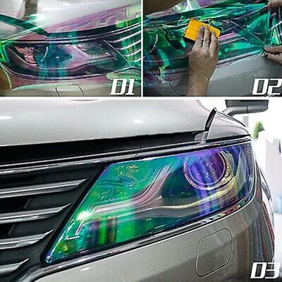 12 X48  Gloss Headlight Tint Film Taillight Vinyl Wrap Fog Light Neo Pearl Color • $9.11