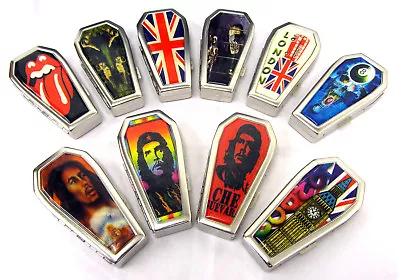 Coffin Casket Shape Case Holder Metal Tin Che Guevara Bob Marley • £2.99
