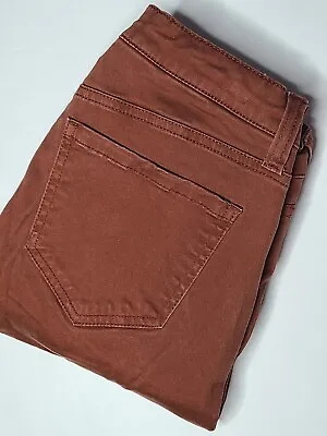Mudd Womens Size 3 Skinny Fit Stretch Brown Orange Jeans Jeggings B7 • $14.71