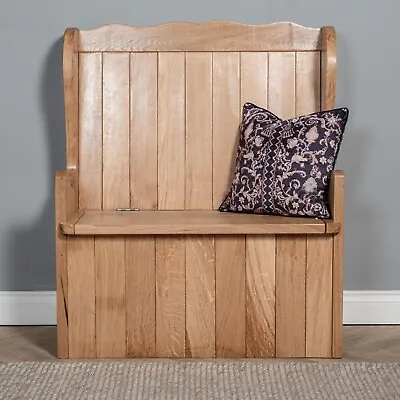 The Elm Home And Garden Hallway Monks Shoe Hall Seat Storage Bench English Oak 1 • £449