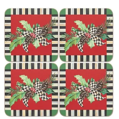 Mackenzie Childs Holly Holiday Cork Back Coasters  • $42