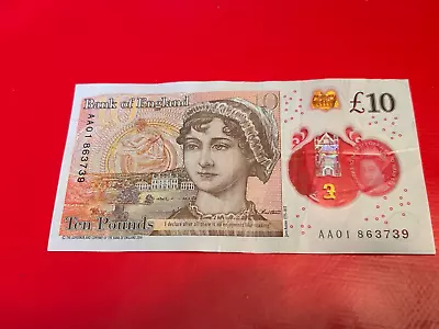 RARE AA01 863739  Bank Of England £10 Ten Pound Note Plastic/Polymer • £20