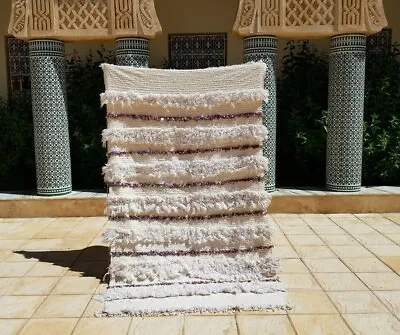 Moroccan Wedding Blanket - Vintage Handira  - Moroccan Handira  7'2 X4'3  • $375