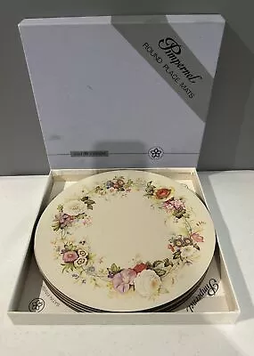 PIMPERNEL Victorian Round Placemats - SET 6 In Box - Floral/ Flowers • $39.95