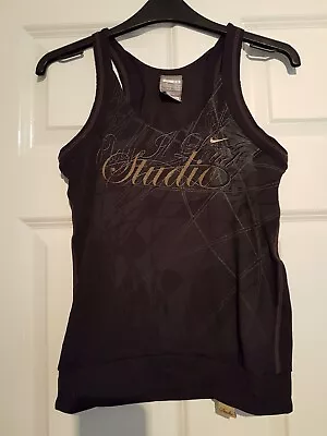 £8.99 • Buy Nike Women Studio Dance Fitness Vest Tank Top With Inner Support Black Size XS