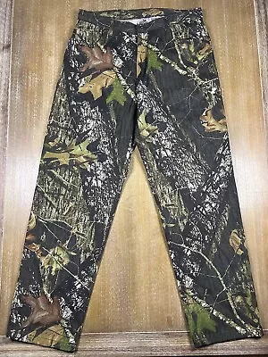 Mossy Oak Break-Up Camo Jeans Mens Size 36x32 (34x32 Measured) Canvas Pants • $29.99