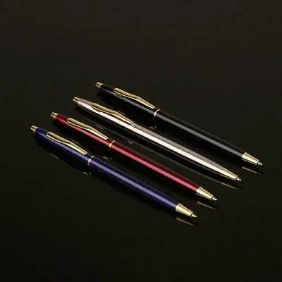 Luxury Full Metal Ballpoint Pen 1mm Black Ink Gel Pen Writing-Stationery Nice • $1.19