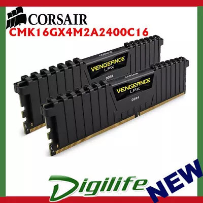 Corsair Vengeance LPX 16GB (2x8GB) DDR4 2400MHz Memory - CMK16GX4M2A2400C16 • $80