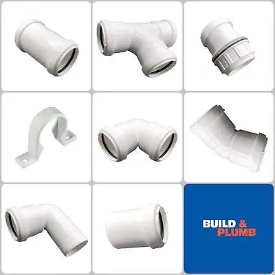 FLOPLAST 32mm PUSH FIT WASTE PIPE FITTINGS WHITE | 1M PIPE LENGTH • £1.58