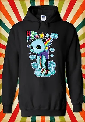 High Panda Rainbow Stars Funny Cool Men Women Unisex Top Hoodie Sweatshirt 2168 • £17.95