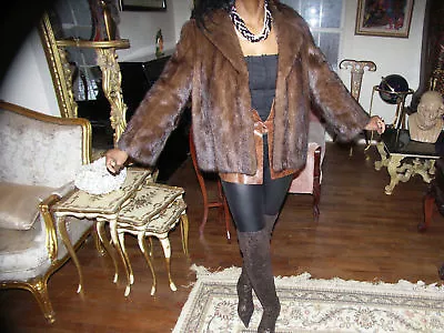 Excellent Classy Brown Mink Fur Bolero Jacket S-M • $749