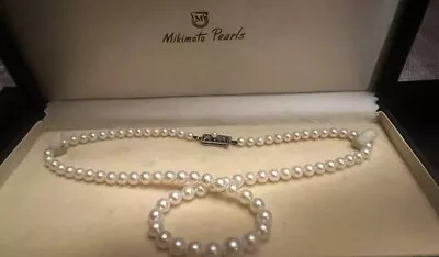 VINTAGE MIKIMOTO CULTURED PEARL 18” NECKLACE & BOX Perfect Condition • $493