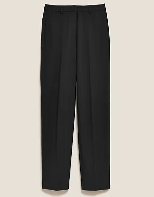 £4.50 • Buy M&S Black Straight Leg Trousers With Stretch Size 18 Regular 