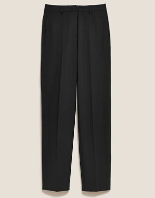 £4.50 • Buy M&S Black Straight Leg Trousers With Stretch Size 18 Regular 