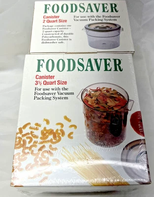 $39.99 • Buy Foodsaver 3.5 Qt & 2 Qt Canisters Vacuum Packing System 1990 90s New Sealed