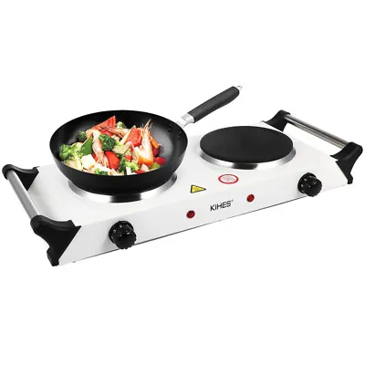 Electric Hob Double Ring Table Top Hot Plate 5 Powerful Level Portable Cooker • £22.99