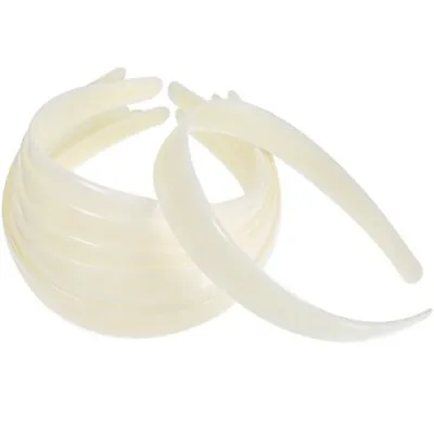 White Craft Plastic Headbands 1 Inch Plain No Teeth DIY Hair Bands Plain Headba • £15.41