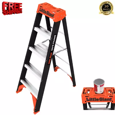 Little Giant 5 Ft. Safe Frame Step Ladder Non Conductive 300 Lb Capacity NEW • $139.99