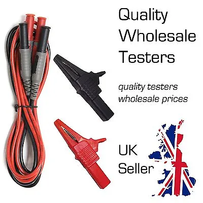 Test Leads Croc Clips For Fluke Megger Metrel AMECaL TL-104-C • £15.55