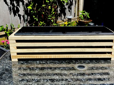 £28.99 • Buy Wooden Slatted Garden Planter Patio Box Flower Plant Pot Trough Raised Bed