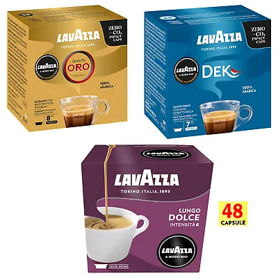 Lavazza A Modo Mio Espresso Coffee Machine Capsule Pod Dek Oro Lungo Dolce 48pk • $48.99