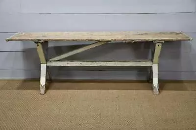 Antique Painted French Sawbuck Farm Table - French Farmhouse Table • $2800