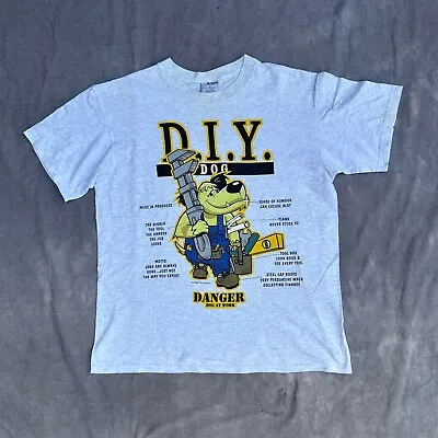 Vintage Hanna Barbera Muttley DIY Dog Shirt Adults Large Grey Wacky Races Mens • £27.89