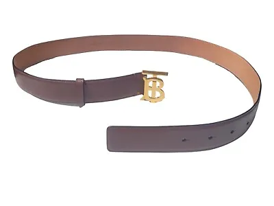 £100 • Buy Burberry Brown Leather Belt, Very Good Condition, (100cm Length, 3.5cm Width)