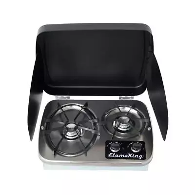 Rv Stove 2-burner Drop-in With Cover Travel Trailer Van Camper Propane Cooking • $87.01