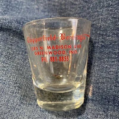 Vintage CHIPPERFIELD BEVERAGES Shot Glass GREENWOOD INDIANA Advertisement • $9