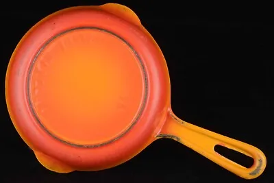 Vintage Descoware No 15 Flame Orange Enameled Cast Iron 6  Skillet • $18.88