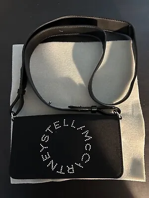 Stella McCartney Crossbody Shoulder Bag Black Synthetic Leather Studded Logo • $350