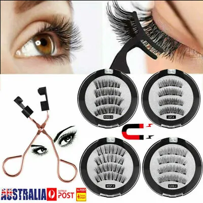 $8.99 • Buy Professional Magnetic Eyelashes - Fake False Lashes Sets Kit + Applicator Option