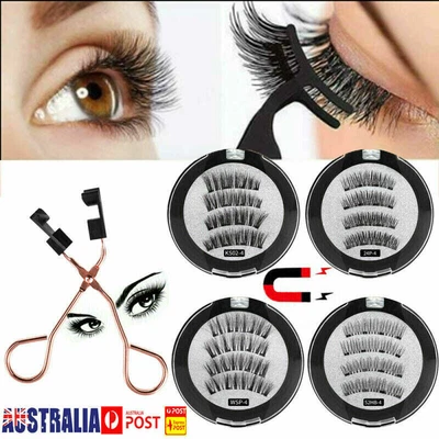 $14.99 • Buy Professional Magnetic Eyelashes - Fake False Lashes Sets Kit + Applicator Option
