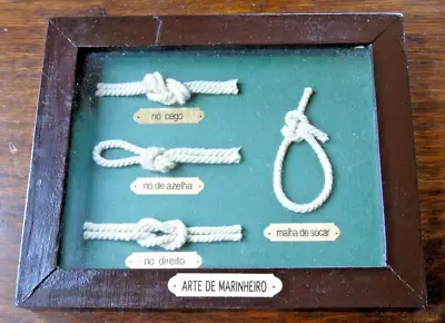 Nautical Knots Shadow Box Framed Display ~ 'Arte De Marinheiro' ~ Mariner Art • £4.99