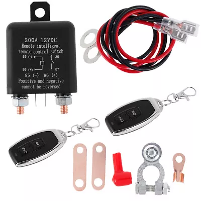 Wireless Dual Remote Car Battery Disconnect Relay Master Cut-off Switch 200A • £13.70