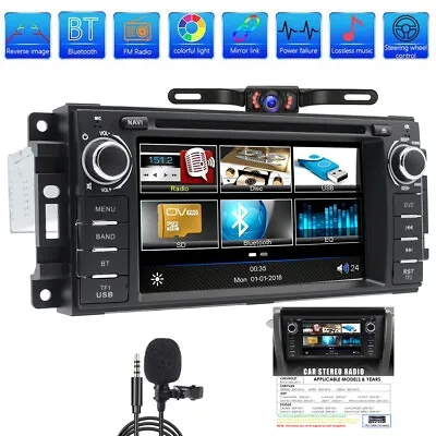 6.2  Car Stereo Radio For Jeep Wrangler Chrysler Dodge Ram GPS AUX BT DVD Player • $179.90
